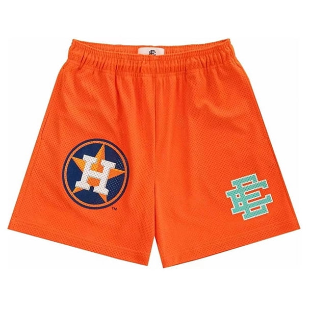 Pantalones cortos de gimnasio para hombre, Shorts clásicos de malla con estampado Floral, informales, para baloncesto y gimnasio, novedad de verano, 2024orange NEW H
