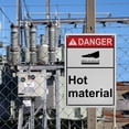 thumbnail image 7 of Weatherproof Vertical ANSI Hot Burn Sign (Hot material) 8 in" x 12 in" UV Resistant Indoor Outdoor Workplace Insdustrial Caution Warning Sign, 7 of 7