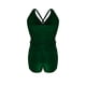 thumbnail image 4 of Conjunto de Bikini de Cintura Alta para las Mujeres de Corte Alto Correa sin Espalda Color Bloque Fuera Del Hombro Traje de Baño, 4 of 7
