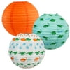 Just Artifacts Decorative Round Chinese Paper Lanterns – Designs by Just Artifacts, Dinosaur Collection (3pcs, Prehistoric)