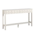 thumbnail image 6 of Ktaxon 60" Long Console Table with Storage for Entryway, Narrow Sofa Tablewith 4 Drawers and Storage Shelf, Multifunctional TV Table for Living Room, Hallway, Foyer, Antique White, 6 of 7