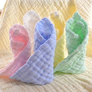 Asung Baby Muslin Washcloths Muslin Cotton Baby Wipes 5 Pack Absorbent Face Towel 10x10 inch