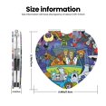 thumbnail image 3 of Qekee Scooby-Doo Print Compact Makeup Mirror Folding Mini Pocket Mirror Portable Hand Mirror Double-Sided 2 x 1x Magnification for Woman Girls-Heart Shape, 3 of 9