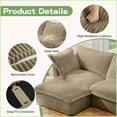 thumbnail image 5 of Modern 3-Seat Camel Corduroy Sofa: Deep Seat, Removable Slipcover for Living Room | Camel | Corduroy | Cushion Back, 5 of 25