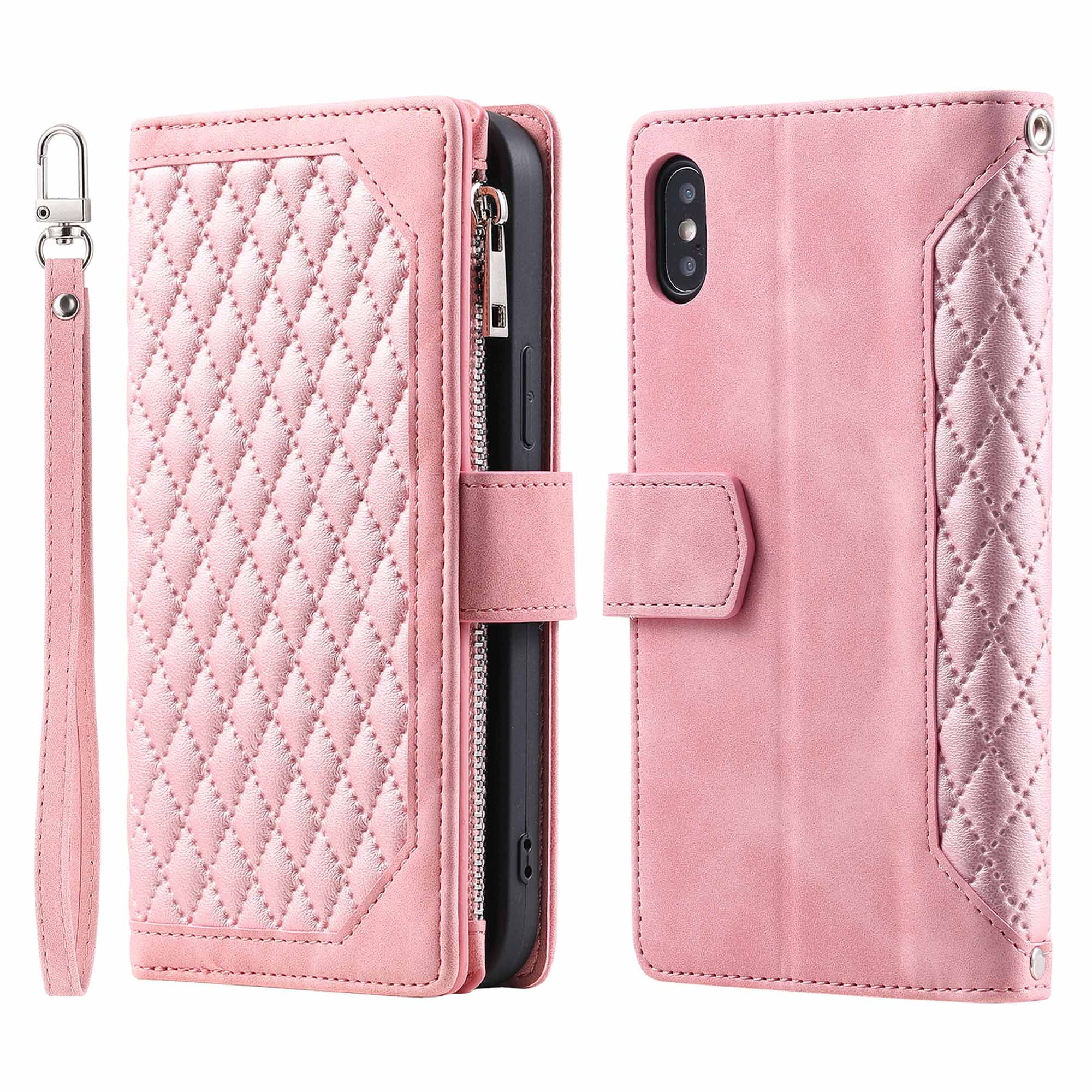 Dteck Luxury Wallet Case for iPhone XS/X,Crossbody Phone Case with