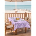 thumbnail image 2 of Outdoor Tablecloth with Umbrella Hole for Patio/Picnic/Party/Camping, Purple Boho Flowers Waterproof Table Cloth Rectangle Table Cover Washable, Vintage Ethnic Flowers Botanical (60"x 84"), 2 of 8