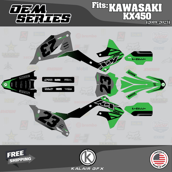 Kalair GFX Graphics Kit for Kawasaki KX450F (2019-2023) Oem Series