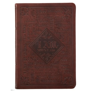 Christian Art Gifts Classic Journal Names Of God Exodus 34:6 Bible Verse, Inspirational Scripture Notebook, Ribbon Marker, Brown Faux Leather Flexcover, 336 Ruled Pages