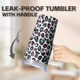 thumbnail image 5 of 20oz Double Wall Stainless Steel Tumbler With Handle Geometric Design Insulated Leak Proof Travel Coffee Cup With Straw, 5 of 5