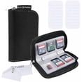 thumbnail image 1 of shiyou-Memory Card Carrying Case - Suitable for SDHC and SD Cards - 8 Pages and 22 Slots - Microfiber Cleaning Cloth Included (Black, (S) 2 Pack - 44 Slots), 1 of 4