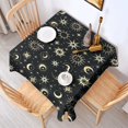 thumbnail image 2 of Black Gothic Sun Moon Star Pattern Square Tablecloth,Waterproof Square Table Cover,Wipeable Spillproof Washable Table Cover for Home Kitchen Party Decor 42"X42"(107x107cm), 2 of 6