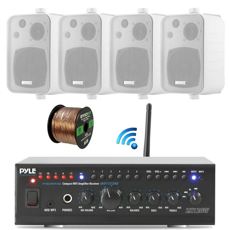 Pyle WiFi Bluetooth Stereo Amplifier 240-Watt Home Theatre