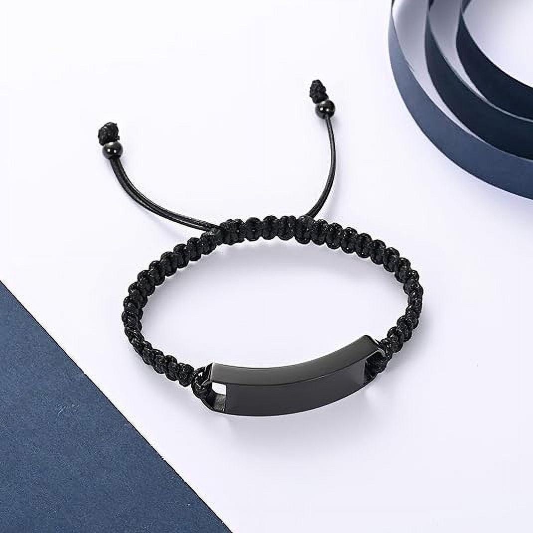 Personalized Square Cremation Urn Bracelet for Ashes for Men Women Stainless Steel Braided Adjustable Wristband Bangle Keepsake Human Pet Memorial Gift