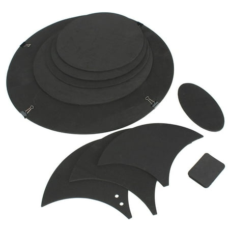 Dual Trigger Snare Pad - 10Pcs Bass Snare Tom Sound off / Quiet Drum Mute Silencer Drumming Practice Pad Set Black