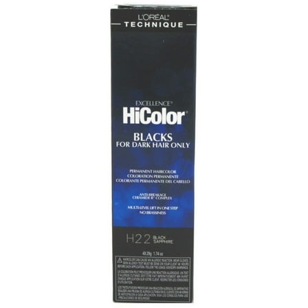 L'Oreal Excellence Hicolor Permanent Hair Color, Black Sapphire 1.75 oz (Pack of 2)