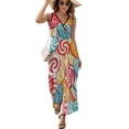 thumbnail image 2 of Pastel Rainbow Lollipop Sleeveless Dress Summer Women Clothes Dress for Pregnant Women Dresses, 2 of 9