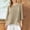 Khaki women's 3/4 sleeve t-shirt a1, variant on Women's 3/4 Sleeve T-Shirt Cotton Linen Blend Casual Basic Top Round Neck Curved Hem Tee Shirts For Travel And Everyday Wear, Blue 2XL
