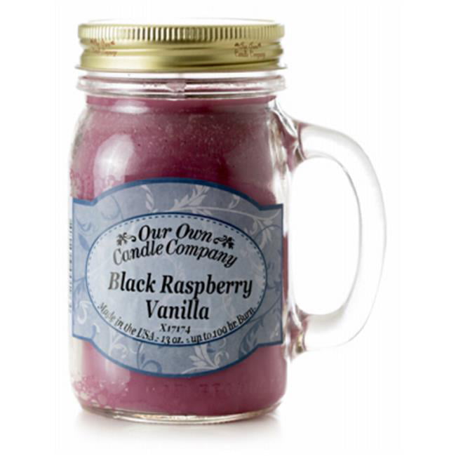 Black Raspberry Vanilla Scented Candle in Mason Jar by Our Own Candle Company 