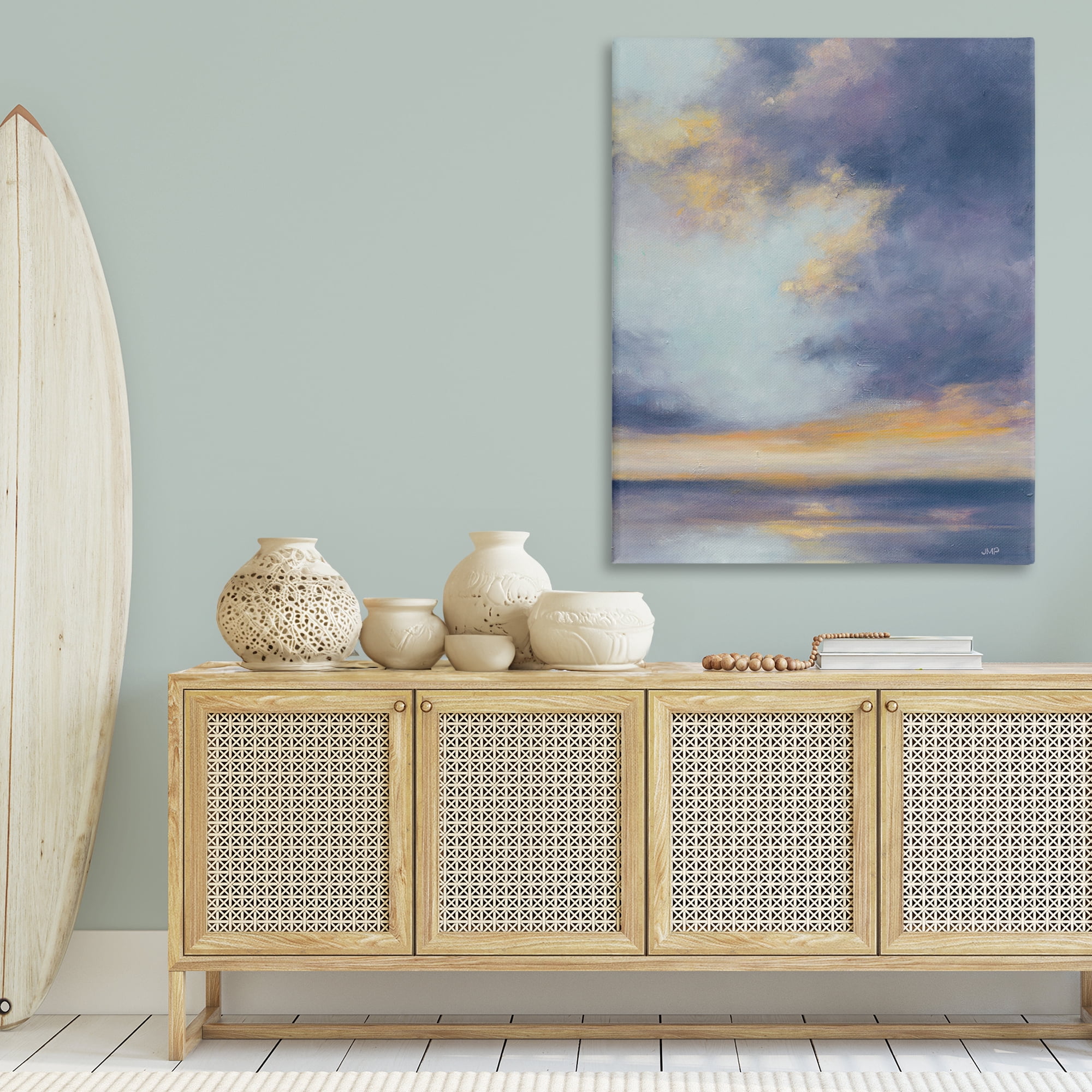 Stupell Industries Light Of Dawn Seascape Landscape Painting Gallery Wrapped Canvas Art Print Wall Art, 36 x 48