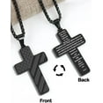 thumbnail image 3 of Black Cross Necklace for Men Boyfriend Son Husband Father USA American Flag Pendant Chain for Men Religious Valentine's Day Jewelry Gift, 3 of 3
