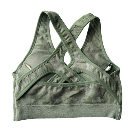 

Women s Bras Women s Comfortable Sexy Camo Seamless Knitted Sports Shockproof Gathering Bra Lingerie For Women