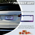 thumbnail image 7 of Infinite Universe and Starry Night License Plate Frame Metal Car Accessories Personalized License Plate Cover Fits Standard U.S. Vehicles Size: 12.2 x 6 Inches for Men Women Gift, 7 of 7