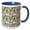 Blue/White, variant on 3drose, Brush Strokes, Circles, Black, Image of Gold, Modern, Contemporary, 11oz Two-tone Blue Mug
