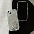 thumbnail image 6 of Compatible with iPhone 14 Pro Max Laser Quicksand Case Holographic Rainbow Bling Glitter Shiny Sequin Flow Transparent Soft Round Cute Unique Shockproof Protection Cover for Women Girls Bubble, 6 of 6