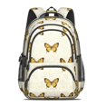 thumbnail image 2 of Butterfly and Leaf Yellow Pattern Backpack for School, Cute School Bag with Adjustable Shoulder Straps and Padded Back, 16.9"x12.6"x5.9", 2 of 5