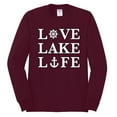 thumbnail image 2 of Wild Bobby, Anchor Wheels Love Lake Life, Men Long Sleeve Shirt, Maroon, X-Large, 2 of 4