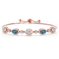 Gem Stone King 18K Rose Gold Plated Silver White Lab Grown Diamond and ...