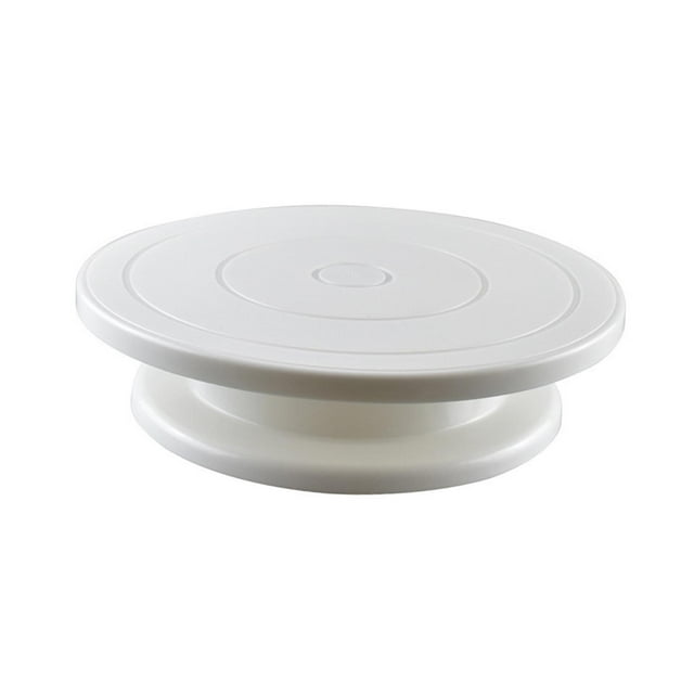 Cake Turntable Rotation Platform Silent Bearing Easy to Clean Cake Display Round White