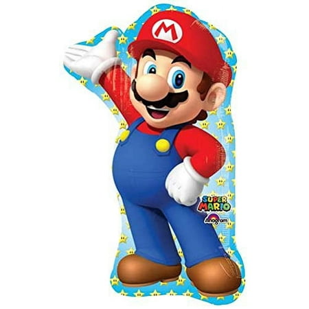 33" Mario Brothers Shape Mylar / Foil Balloon