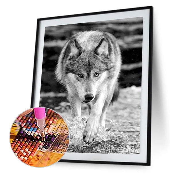 Cuadros Decorativos Pintura de diamantes de resina 5D DIY Wolf Full Round Home Wall Decor Art (B9312) Ehuebsd embutido en tela