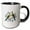 Black/White, variant on 3drose, Two Turtle Doves Cut-out Stencil Retro Style 3, 15oz Two-tone Red Mug