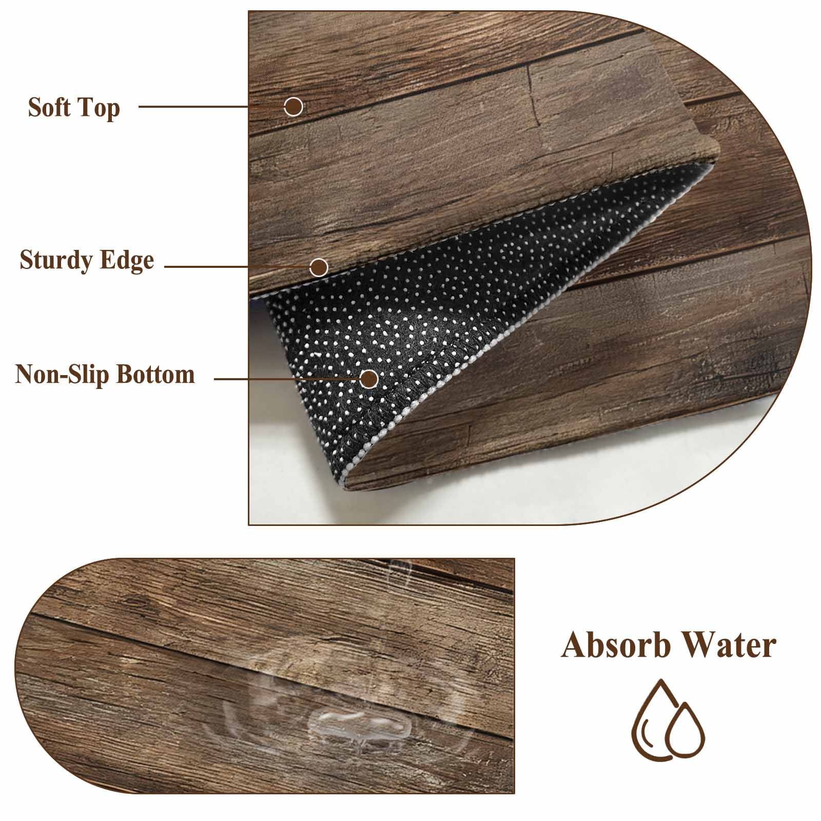 8'x10' Area Rugs, Old Wooden Board Indoor Outdoor Area Rug for Living Room Bedroom, Country Farmhouse Wooden Planks Brown Washable Bathroom Rugs Kitchen Floor Carpet Mats Home Decor Aesthetic