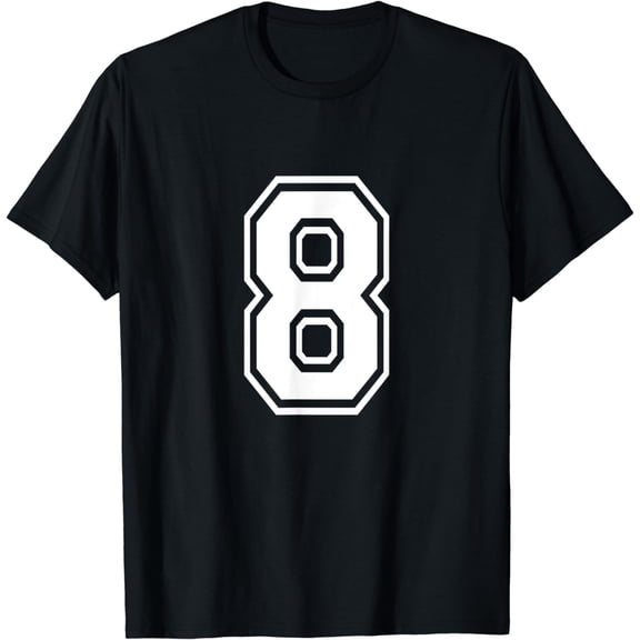 Number 8 Varsity Sports Team Jersey 8th Birthday 8 Years T-Shirt