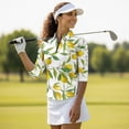 thumbnail image 3 of Garronmavis Lemon Women's Golf Shirt and Sun Visor Hat Set Moisture Wicking 3/4 Sleeve Golf Shirts Sports Sun Visor Hat Suitable for Tennis Enthusiasts Soft and Comfortable, 3 of 7