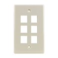 thumbnail image 1 of Construct Pro 6-Port Keystone Wall Plate (Light Almond), 1 of 4