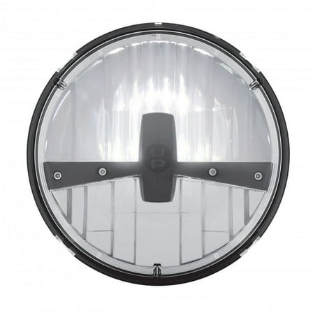 United Pacific 31289 ULTRALIT 5 High Power LED 7” Round Dual Function Headlight, Reinforced Reflector, Rugged Anti-Vibration Construction – Black - ONE Unit