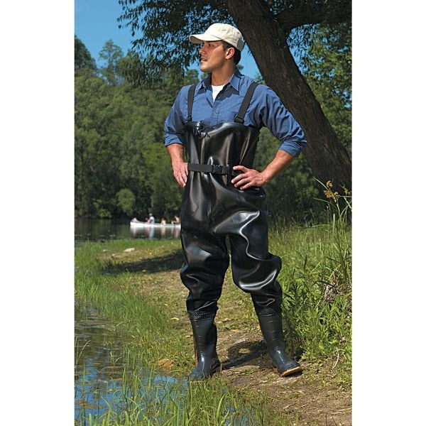 Dunlop Chest Wader,Men's,10,Steel,Black ,PR 8606700
