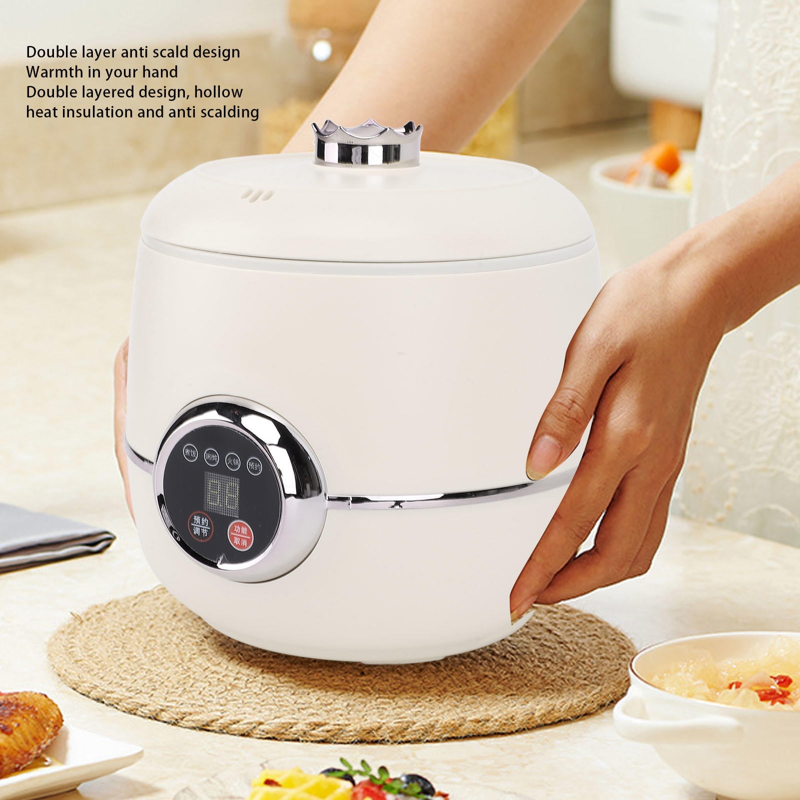 Suodoka 1.6L Mini Electric Rice Cooker – Multifunctional, Non‑Stick, 3‑D Heating, 12‑Hour Keep Warm, Portable & Safe