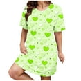 thumbnail image 1 of Kelon Nuisettes et Chemises de Nuit pour Femmes Grande Taille Robe de Nuit Décontractée pour Femmes Grande Taille Imprimé Cœur Manches Courtes Col Rond Extensibilité Moyenne Nuisette Ample Robe de Nuit de la Saint-Valentin, 1 of 3