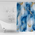 thumbnail image 2 of Abstract Marble Texture Shower Curtain Set ，Waterproof Fabric Shower Curtains Gold Blue White Gradient Art Shower Curtains for Bathroom,Bathroom Decor 60"x72", 2 of 6