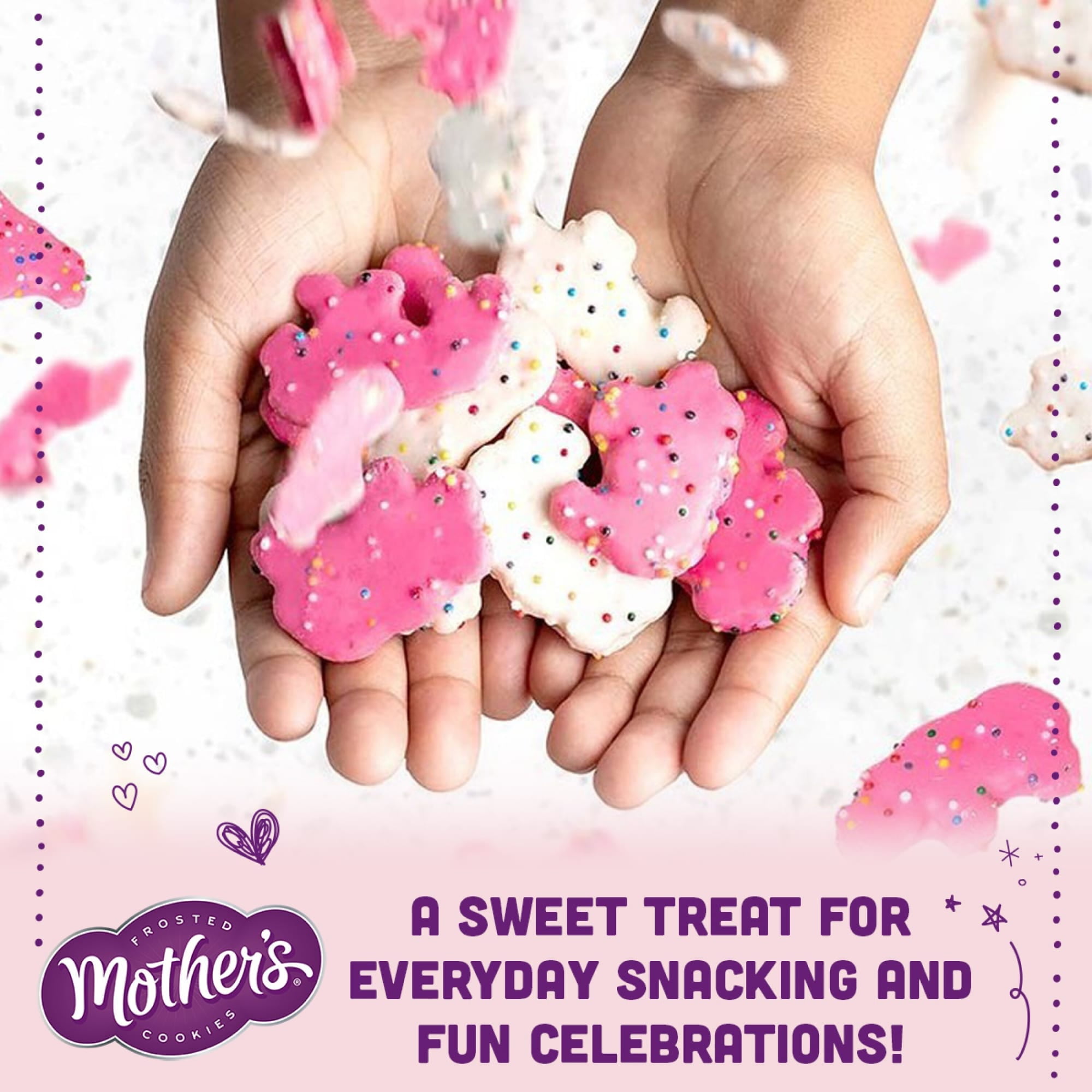 (3 pack) Mother's Original Circus Animal , Frosted Animal Cookies with Rainbow Sprinkles, Resealable Bag, 9 oz