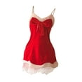 thumbnail image 4 of Camisón de lencería navideña para mujer, lencería de Papá Noel, camisón con tirantes de Papá Noel, minivestido para vacaciones, cita y noche, 4 of 6