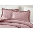 thumbnail image 2 of Chezmoi Collection Nora 3-Piece Woodrose Ruffled Edge Trim Microfiber Comforter Set, Full Size, 2 of 8