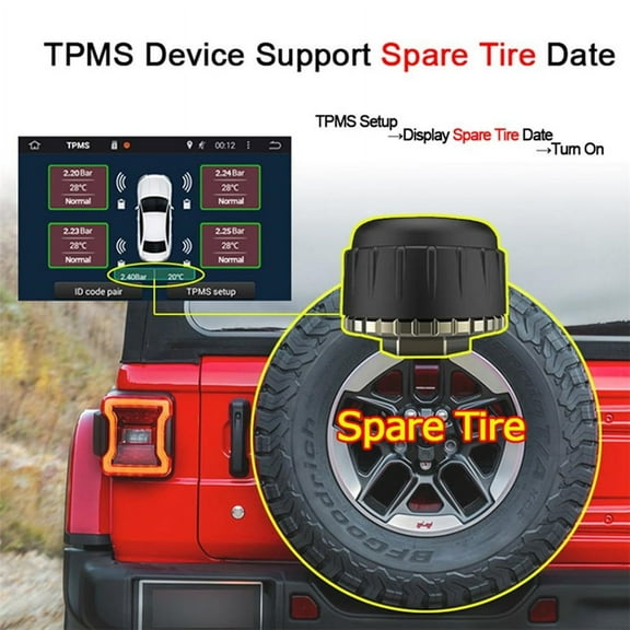 Tire Pressure Monitoring System Android TPMS for Car Radio DVD Player Spare Tyre External