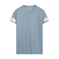 thumbnail image 4 of PNTUTB Men's Summer Casual Waffle Weave Short Sleeve Fashion Color Block Loose Comfort Crew Neck Pullover T Shirt, 4 of 6