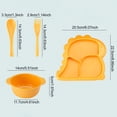 thumbnail image 6 of KGJQ 4Pcs/Set Dinner Plate Dinosaur-Shaped Divided Plate Including Bowl Spoon Fork Ergonomic Baby Feeding Utensils Easy to Clean Safe for Kids, 6 of 8